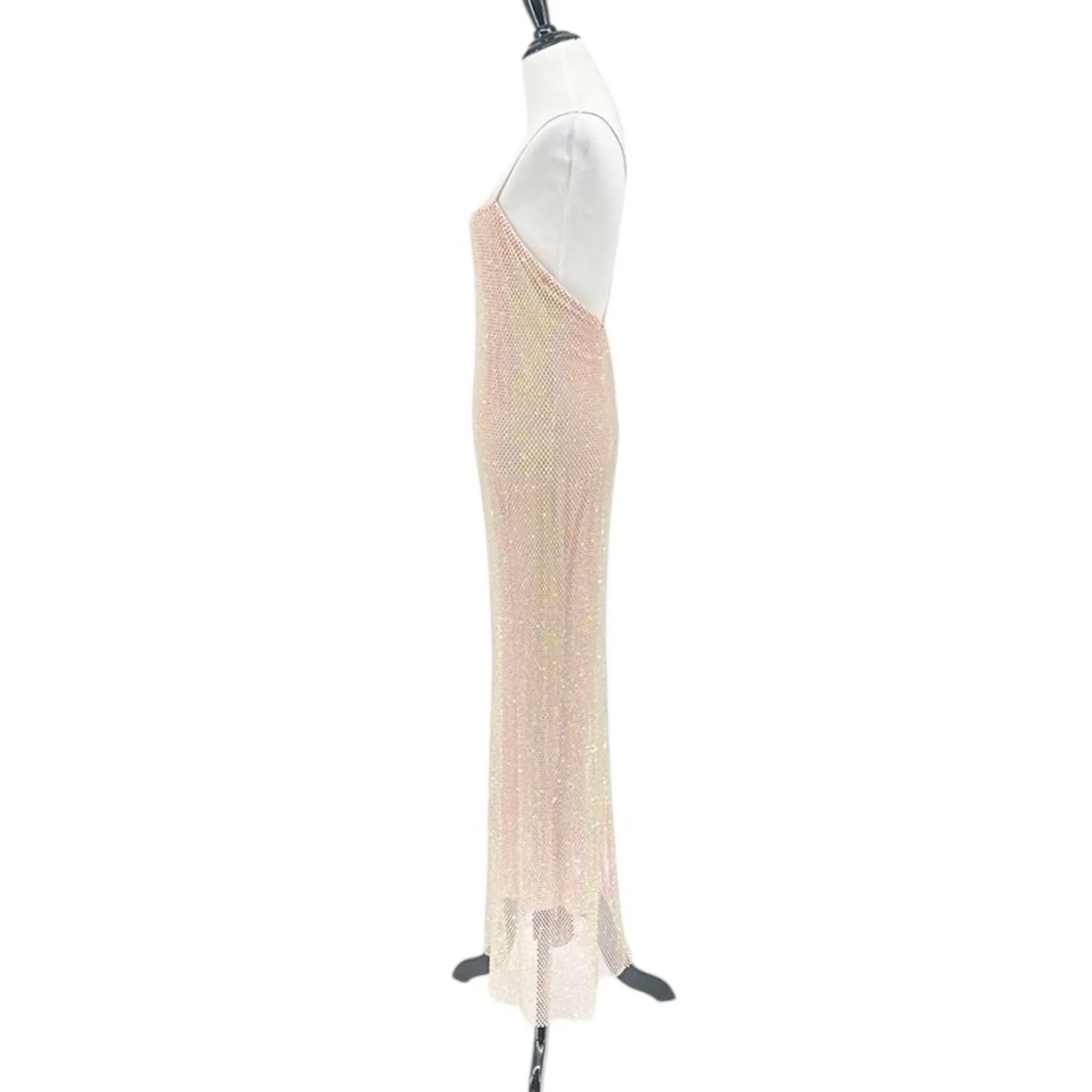 LoveShackFancy Calvert Beaded Crystal Embellished Mesh Maxi Dress Size 4 - Image 8