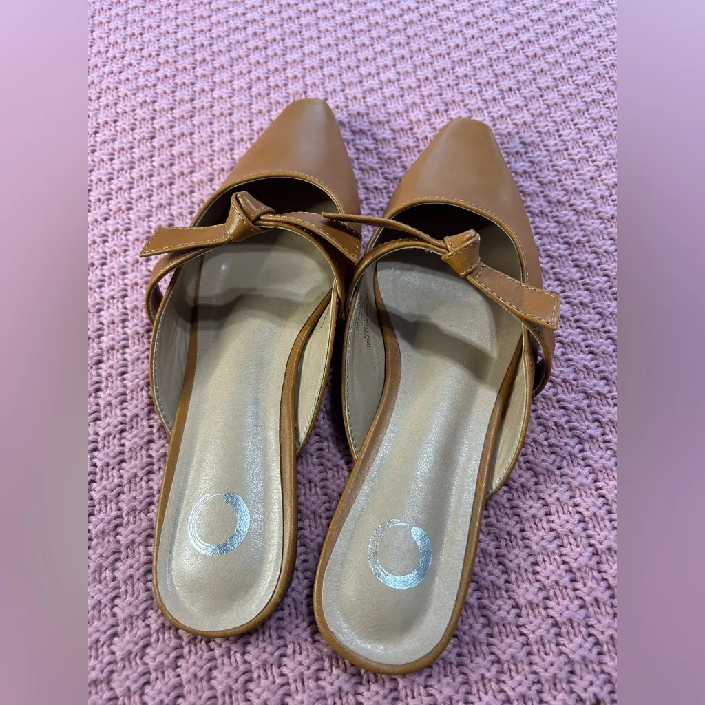 Shoes women . New ,Elegant Brown Mules with Pointed Toe and Low Heel Size 8.5 - Image 3