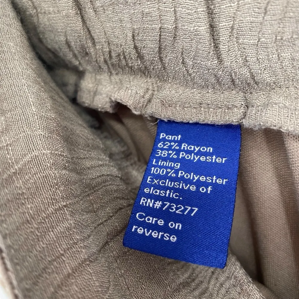 Apt. 9 Women's Taupe Palazzo Pull On Gauze Fabric Pants - Image 9