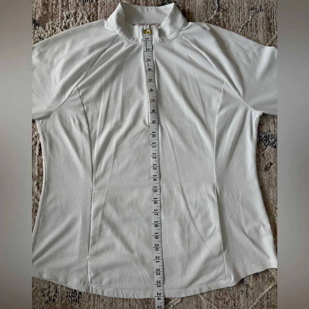 Tommy Bahama Womens Quarter Long Sleeve Zip Shirt XL White‎ Golf Tennis - Image 8