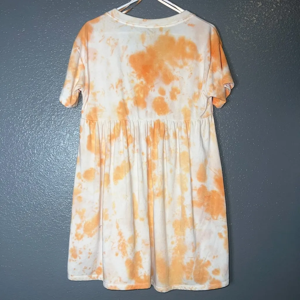 Wild Fable Women’s Tie-Dye Babydoll Dress Size Small – Orange & White Short Slee - Image 3