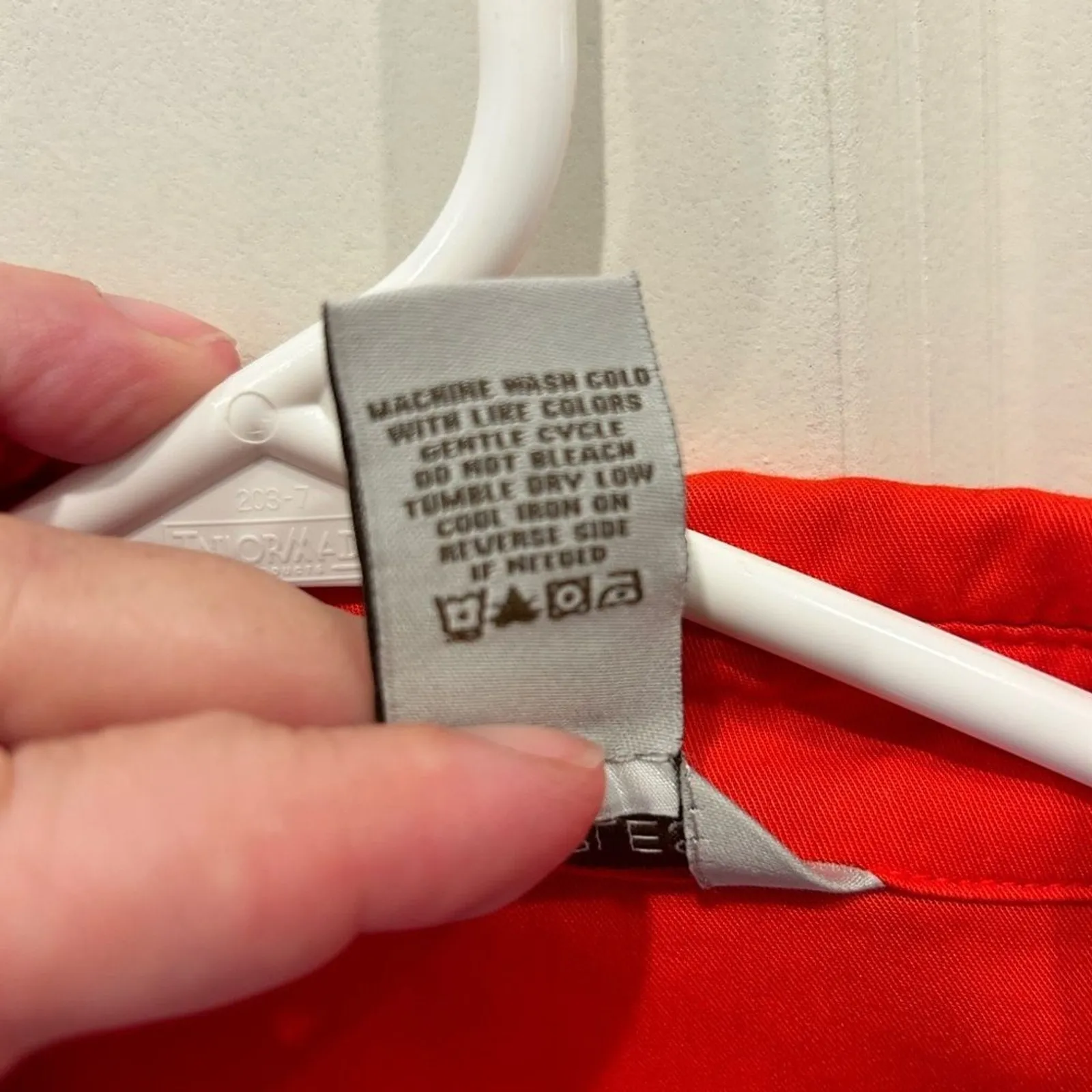 Multiples  Womens Orange Button Down Long Sleeve Tie Front Shirt Lyocell Sz L - Image 9