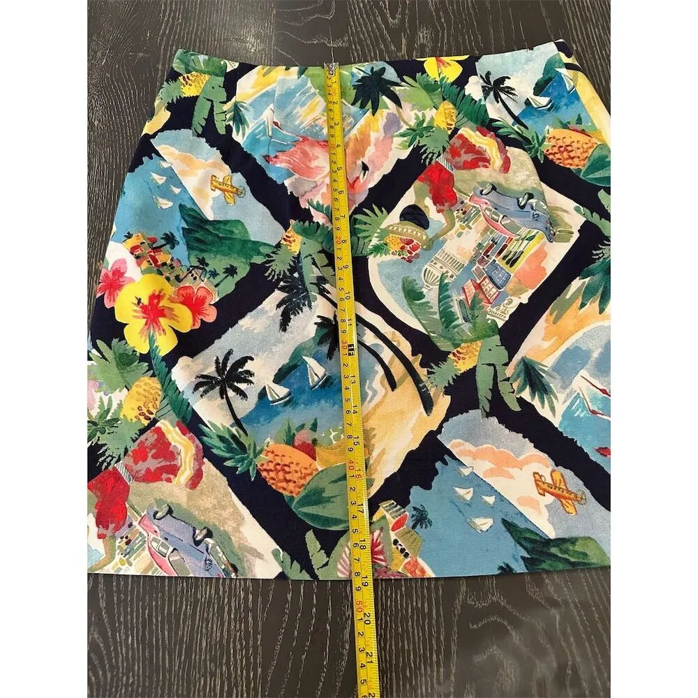 Talbots Petites A-Line Skirt Size 8 Multicolor Geometric Knee Length - Image 3
