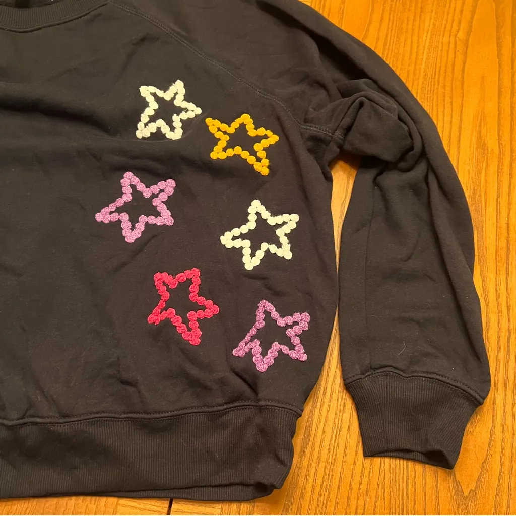 Wildfox Celestial Stiches Star Sommers Relaxed Fit Sweatshirt Black Size XL - Image 15