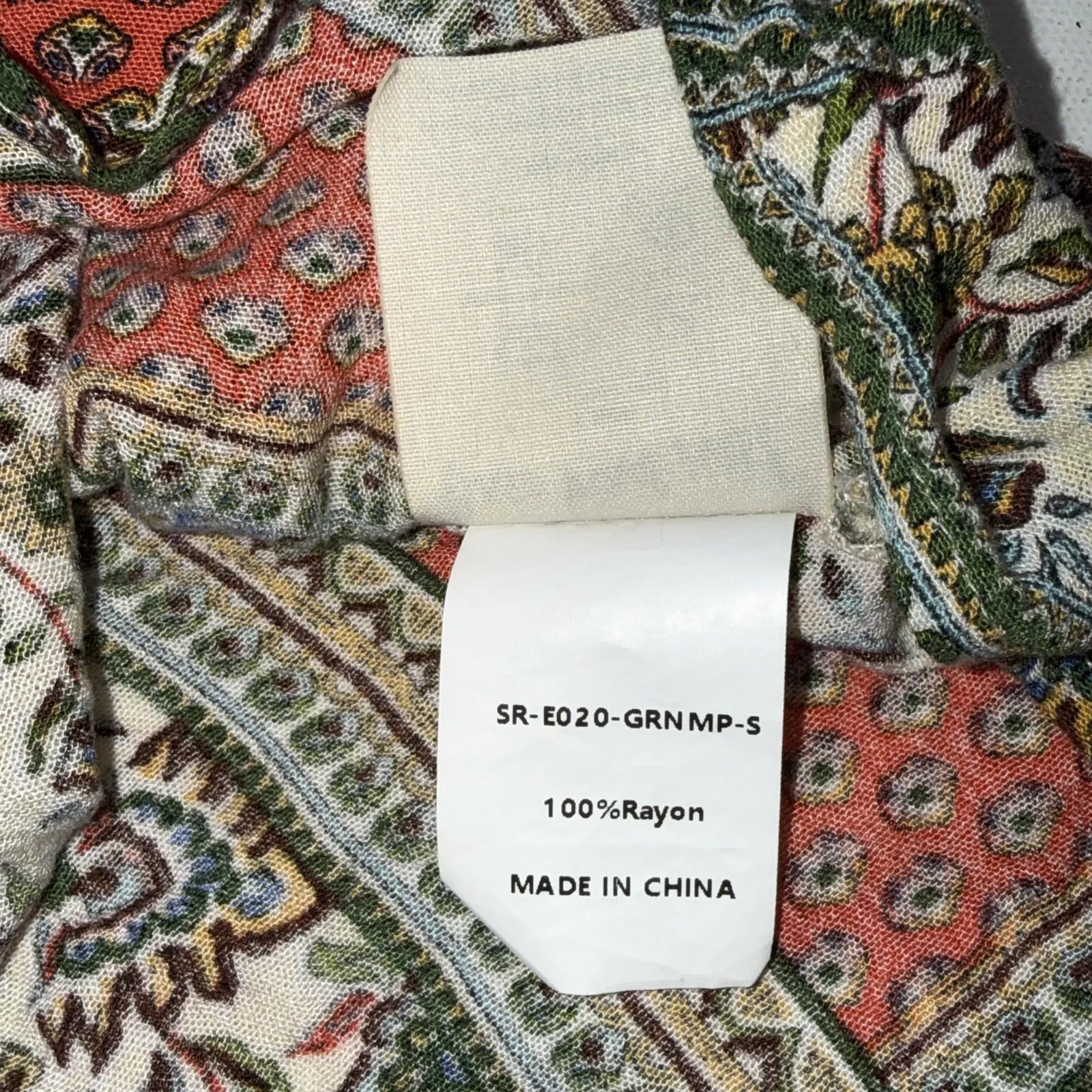 Three Bird Nest Gypsy Hippie Bell Sleeve Jaded Floral Boho Peasant Blouse Top Sm - Image 10