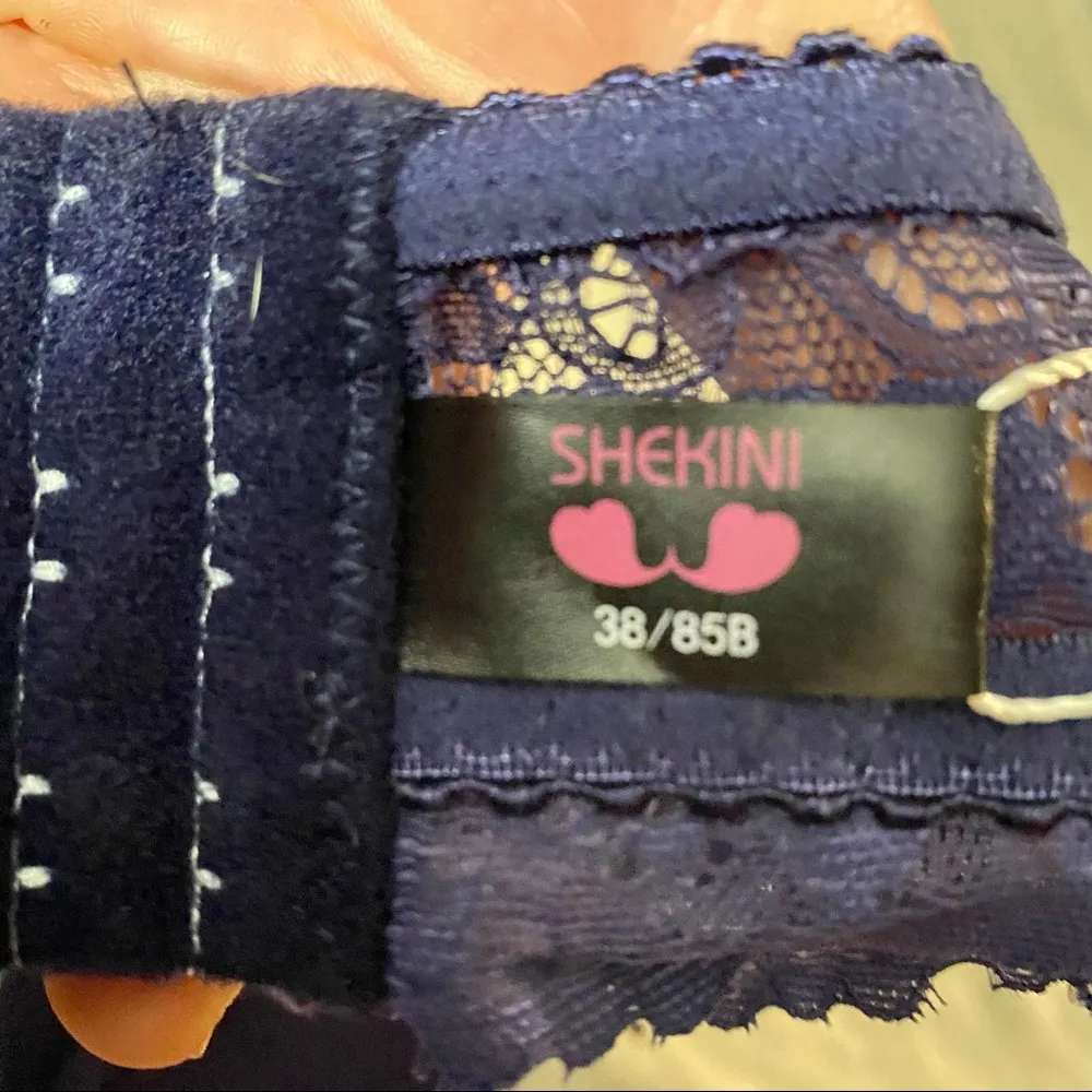 NWT DARK BLUE LACE BRA - Image 11