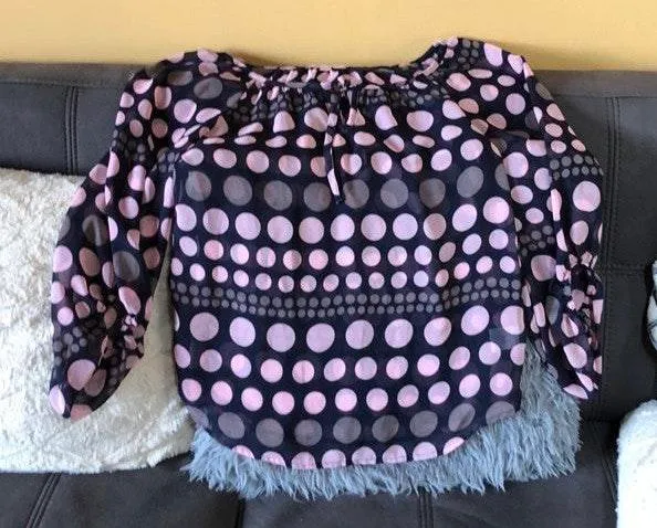 ROMEO & JULIET COUTURE Polkadot Sheer Top Size S - Image 6