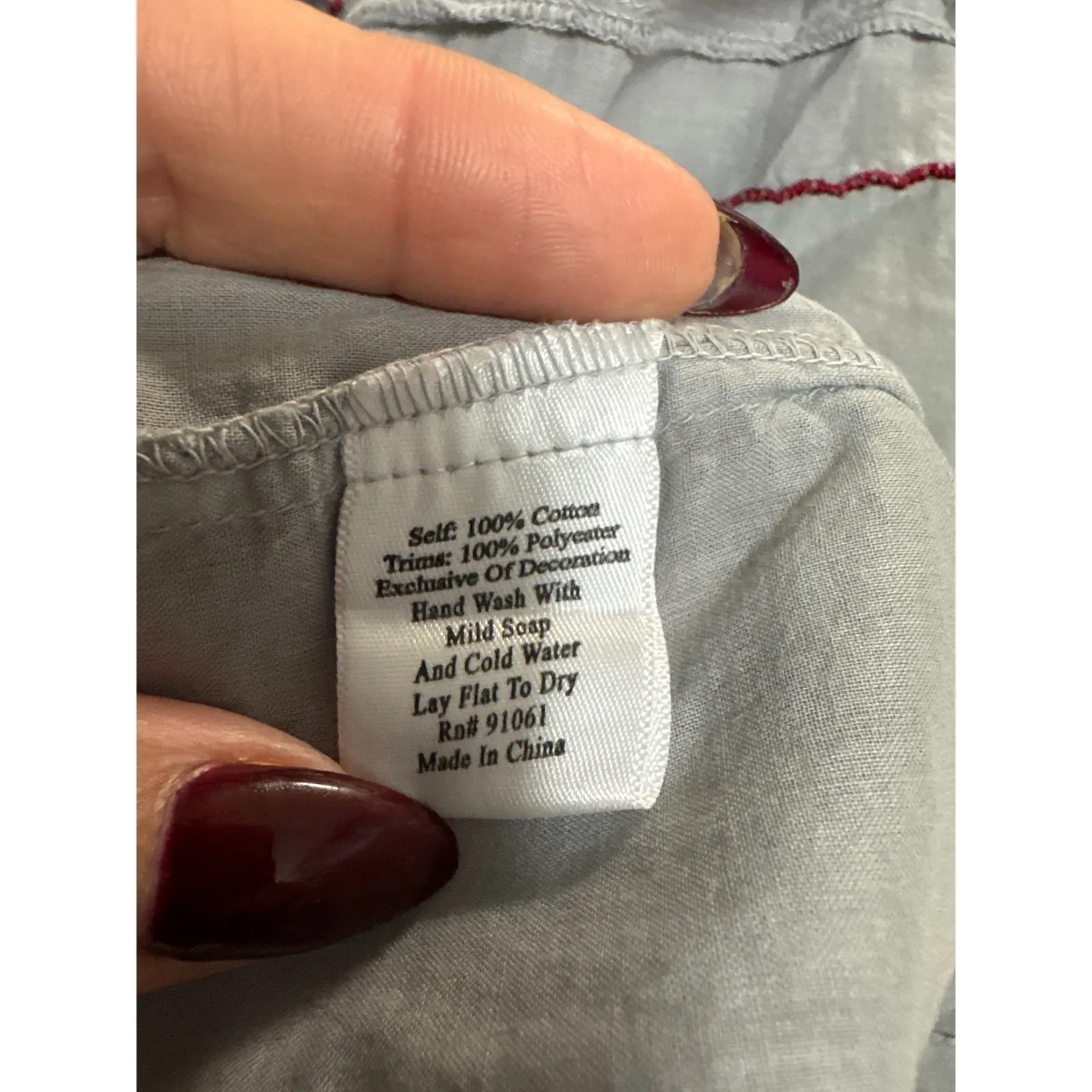 Johnny Was Biya Embroidered Gray Tunic Top Boho Peasant Blouse Small floral - Image 7