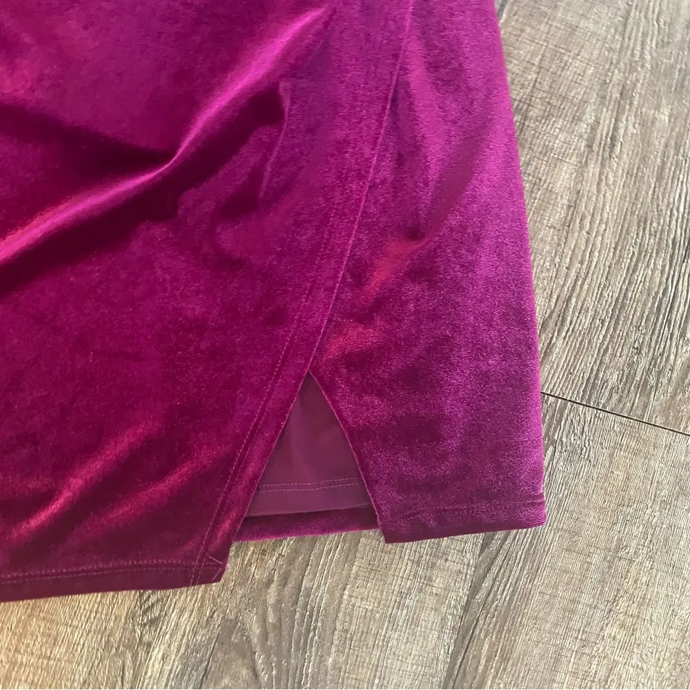 Lauren Ralph Lauren Dress Women 10 Purple Velvet Ruched Puff Sleeve Cocktail NEW - Image 5