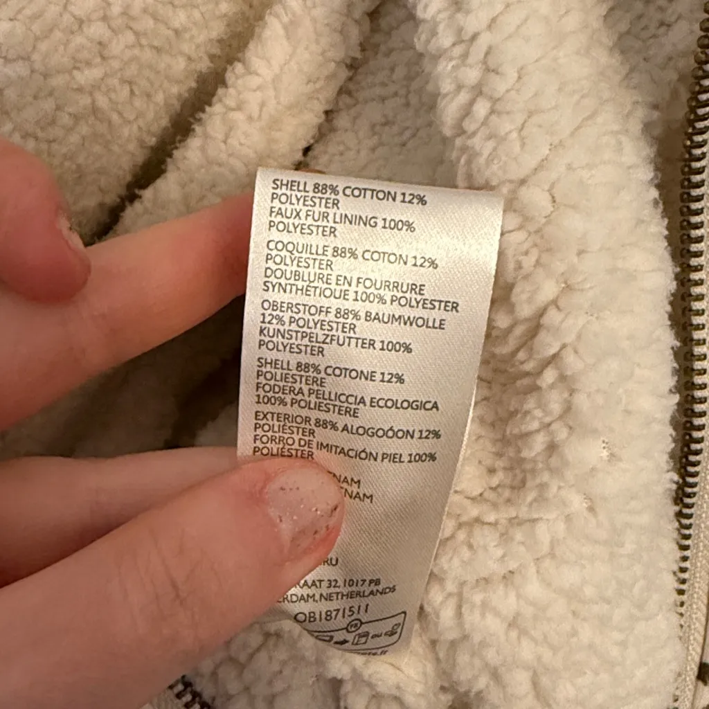 Free People Billie sherpa hoodie in ivory combo - Image 6