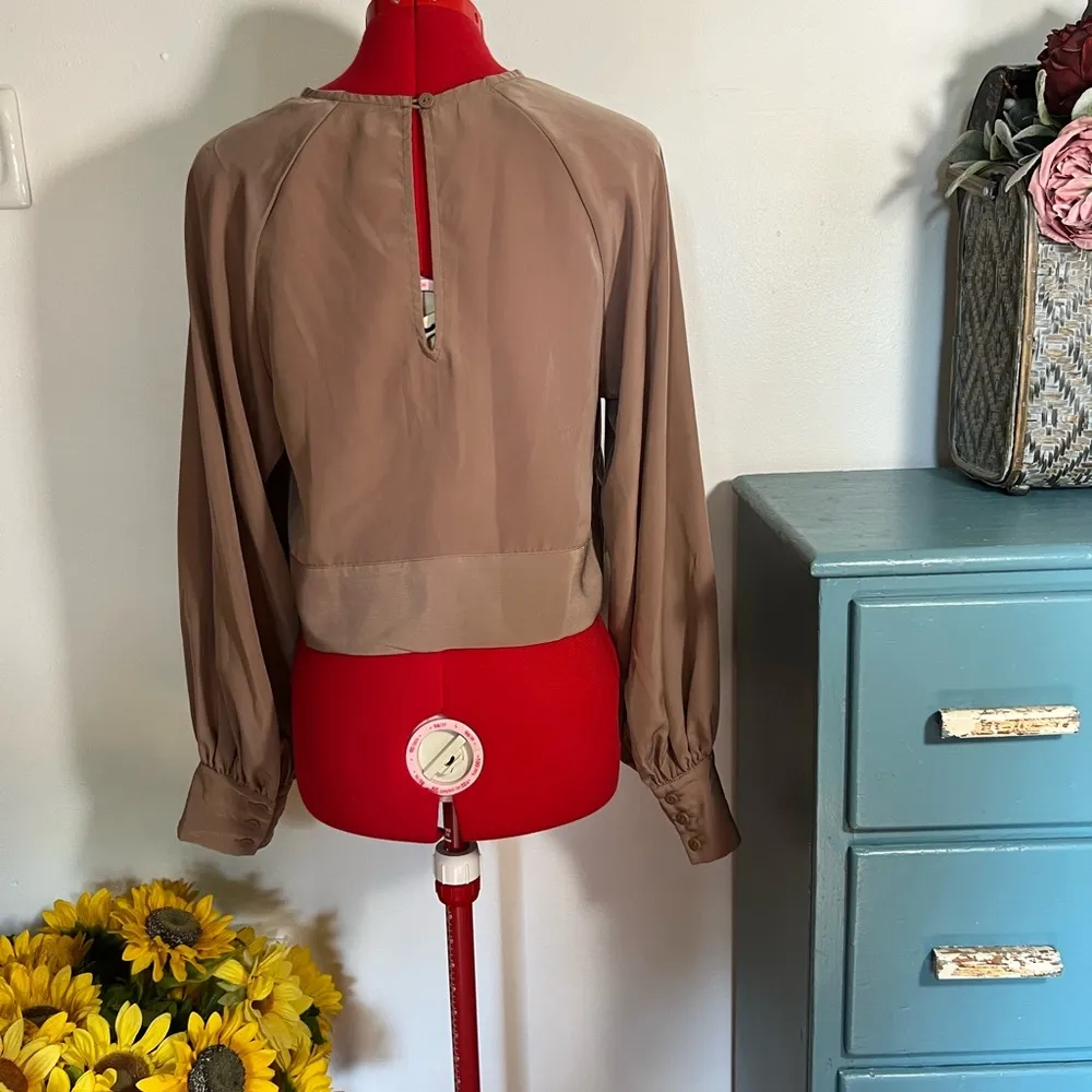 Prologue Tan Long Sleeve Boxy Blouse - Image 2