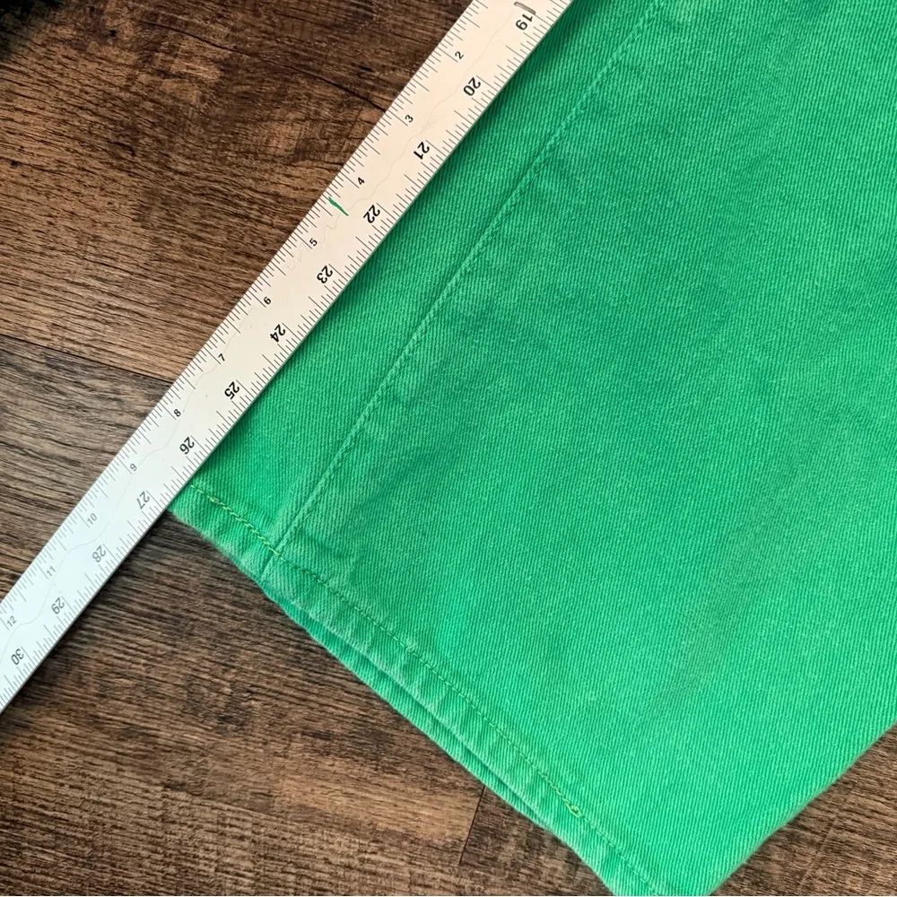 Green y2k wide leg jeans distressed colorful denim mid rise - Image 5