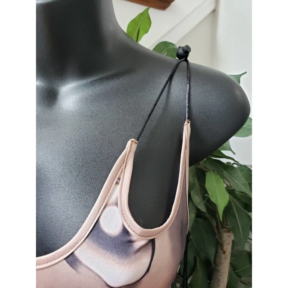 Cape Clique Women Black & Beige Polyester Strappy Long Maxi Raindrop Dress 12 - Image 6