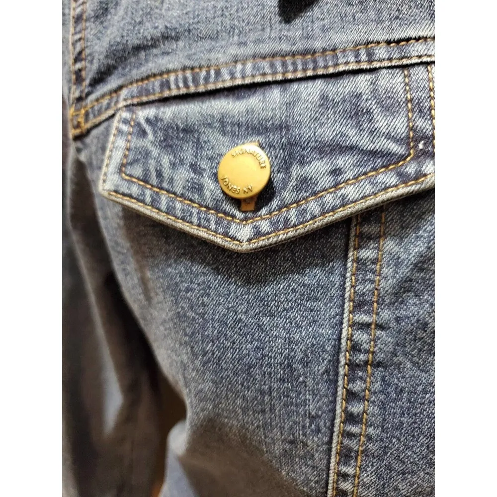 Jones NewYork Women's Denim Blue Long Sleeve Buttons Front Casual Jeans Jacket S - Image 4