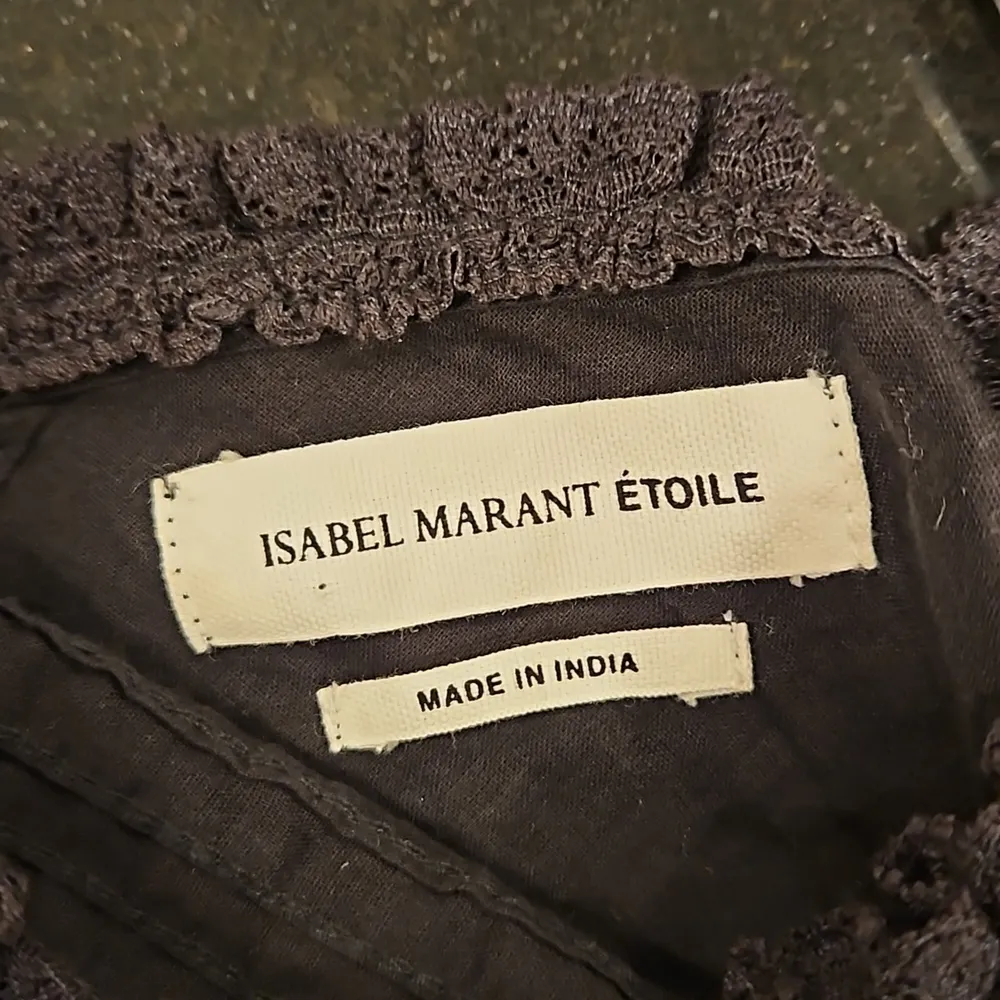 💕ISABEL MARANT ETOILE💕 Black Ruffled Nathan Blouse ~ 100% Cotton Black 34 EU - Image 14