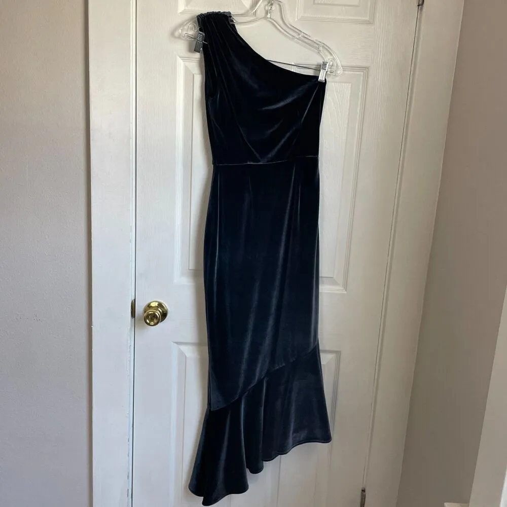 Hutch Design Velvet Eliza Dress NWOT size XXS one shoulder cocktail black tie - Image 2
