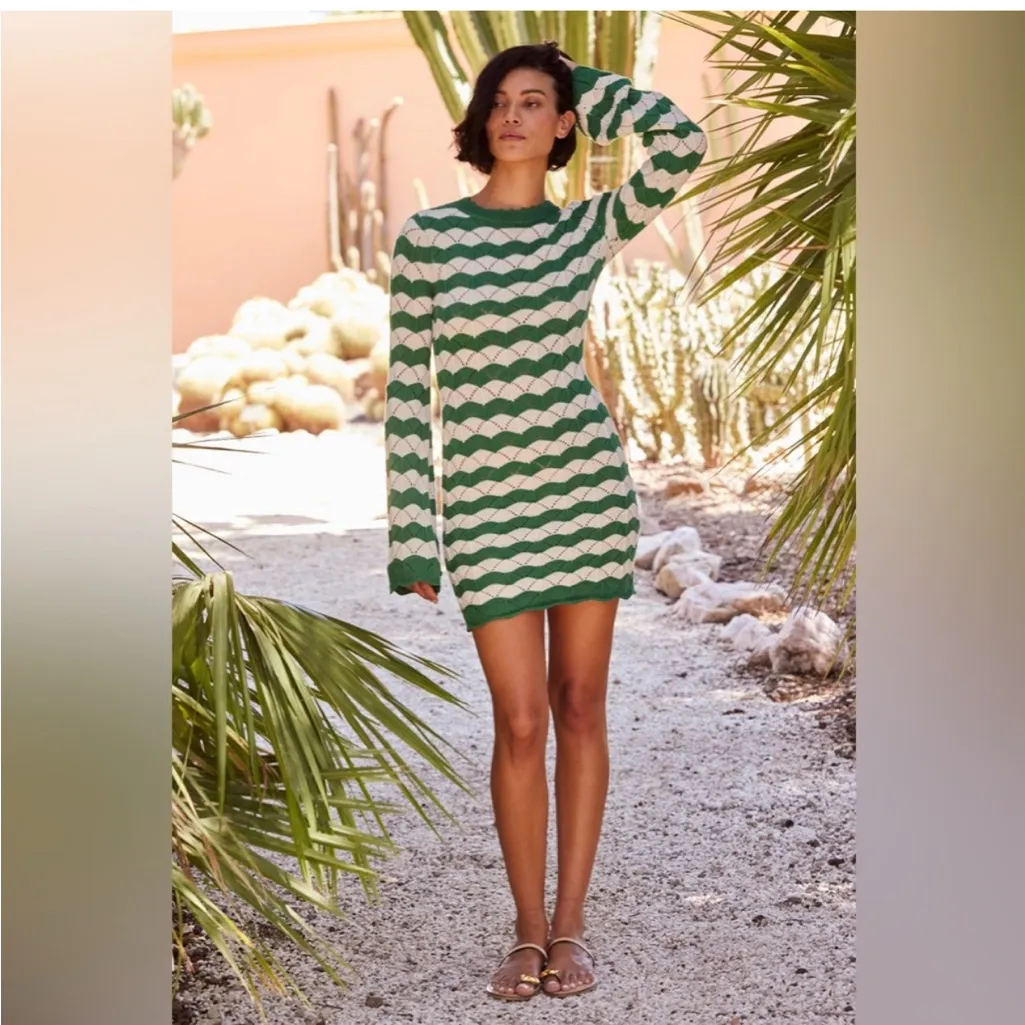 Misa Los Angeles Evelin Crochet sweater mini boho dress - Image 2