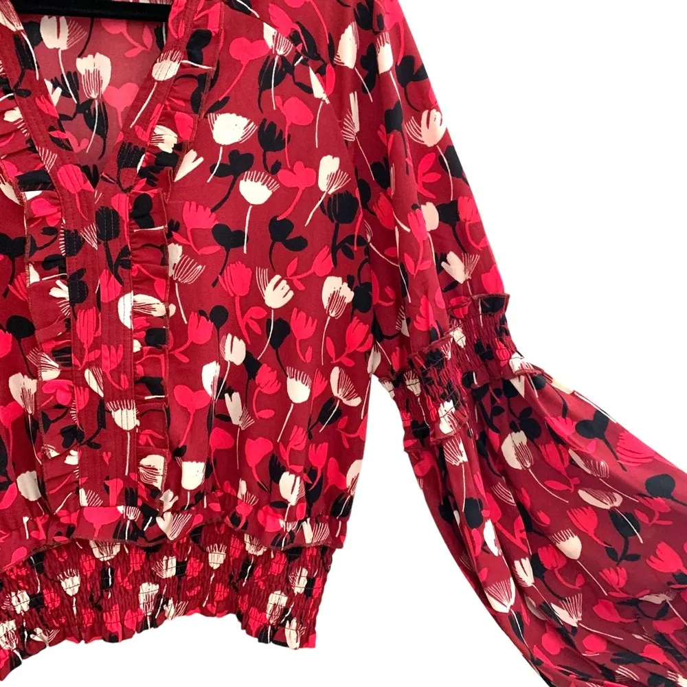 cabi 4157 corsage blouse fall 2021 pink black cream floral multi print - Image 2