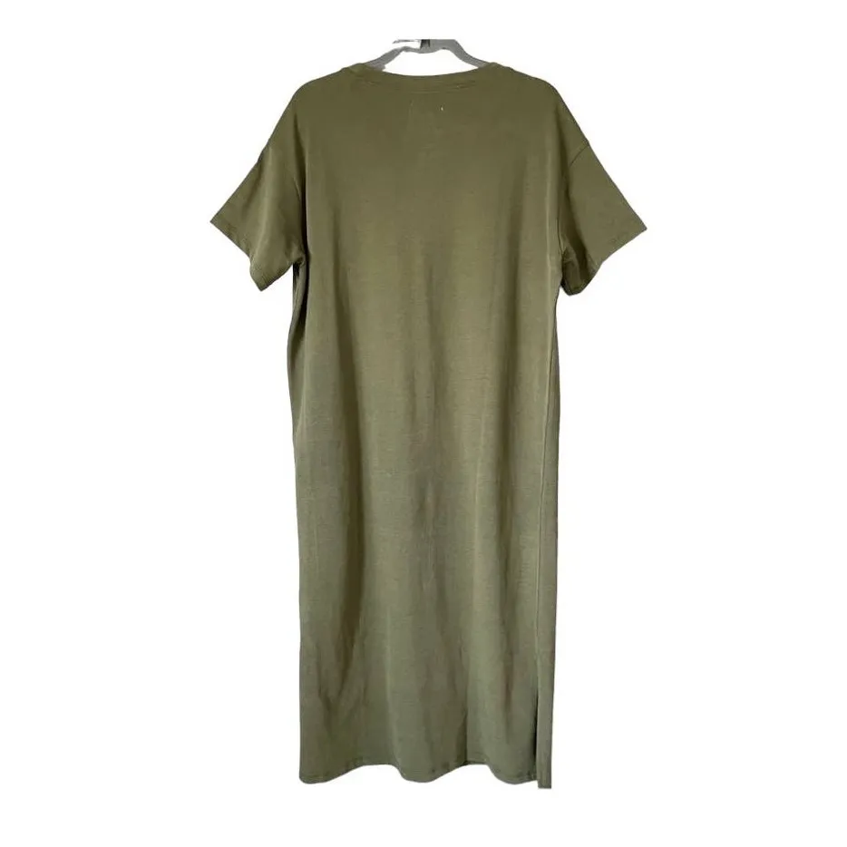 Madewell Oversized Pocket 100% Cotton T-Shirt Dress in Kale Green Size XS - Image 4