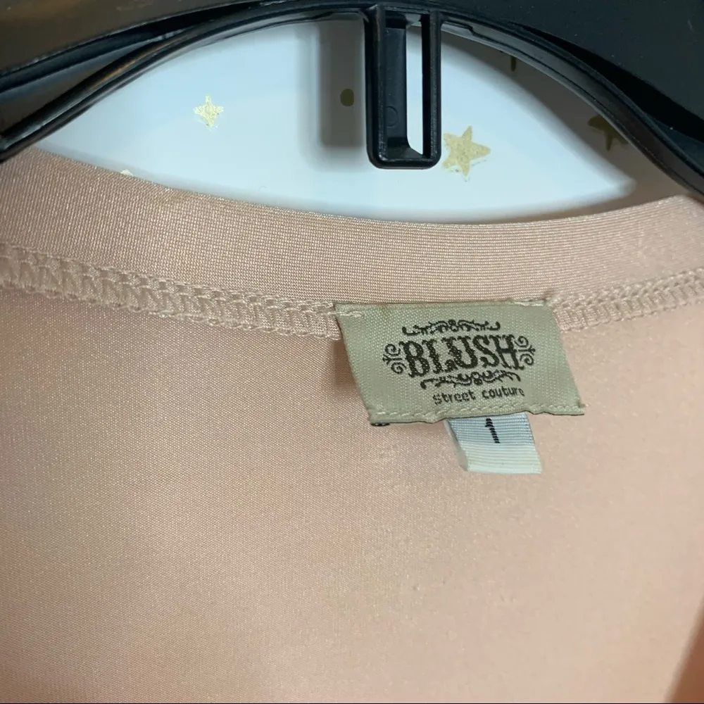 Blush Pink Long Sleeve Tulle Formal Gown Dress - Image 7