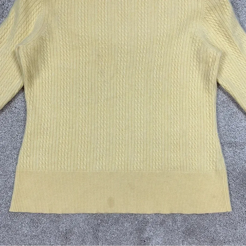 Investments 100% Cashmere Pure Fine Sweater Longsleeve Mock Neck in Yellow L - Image 4