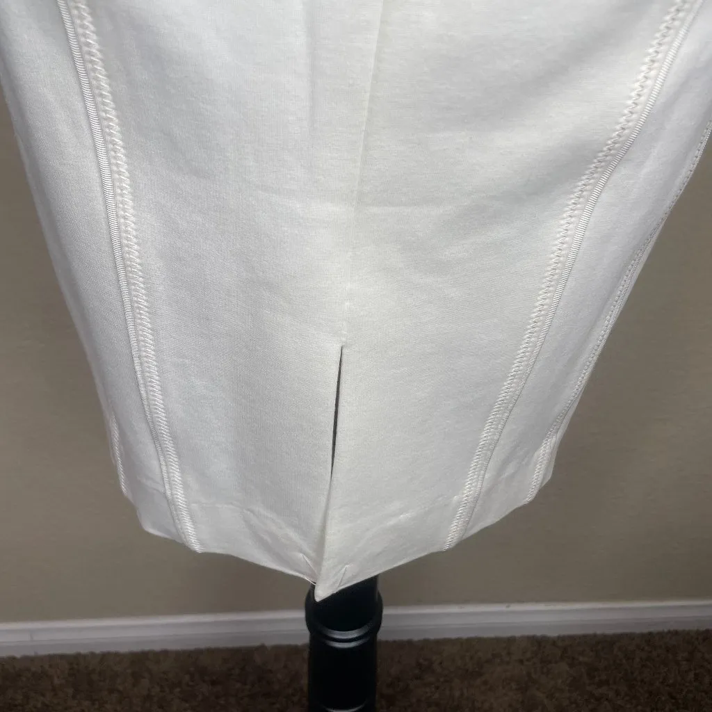White House Black Market Cream Accent Lined Pencil Skirt Sz 00 Sophisticated - Image 6