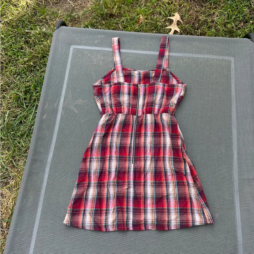 Plaid‎ overall red fall dress by wild fable size XS red winter cute cottagecore - Image 7