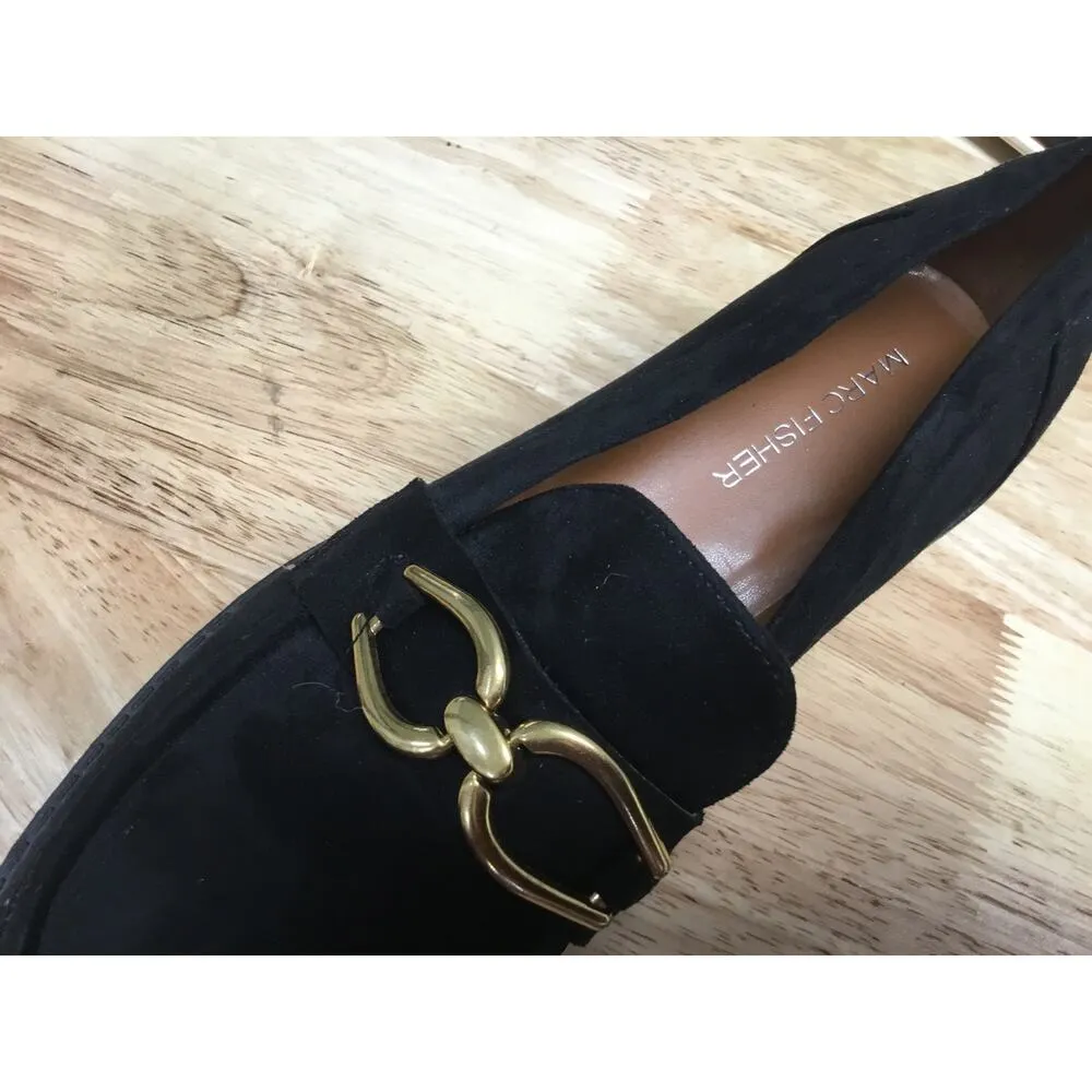 Marc Fisher Women's 6 Black Suede Delanie Slip-On Almond Toe Casual Loafers - Image 6