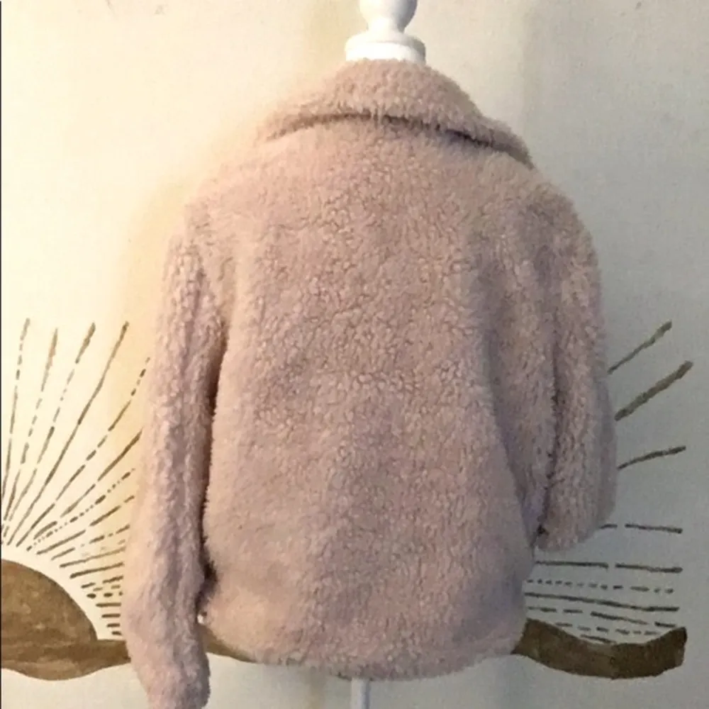 PacSun X/Sm Pink Full Zip Sherpa Inspired Fuzzy Teddy Bomber Jacket - Image 6