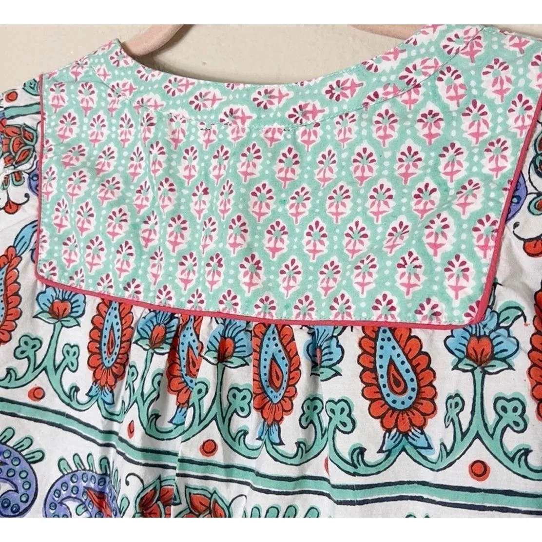 Tuckernuck Teal and Seagrass Block Print Kenzo Dress Coverup V - Image 6