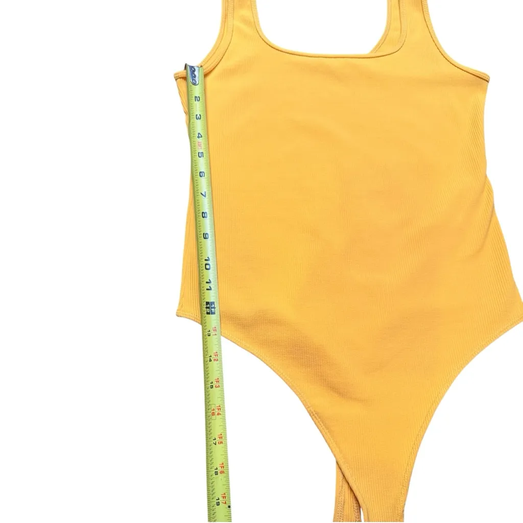 Abercrombie & Fitch L 90’s Seamless Ribbed Bodysuit Sunflower Yellow Square Neck - Image 9