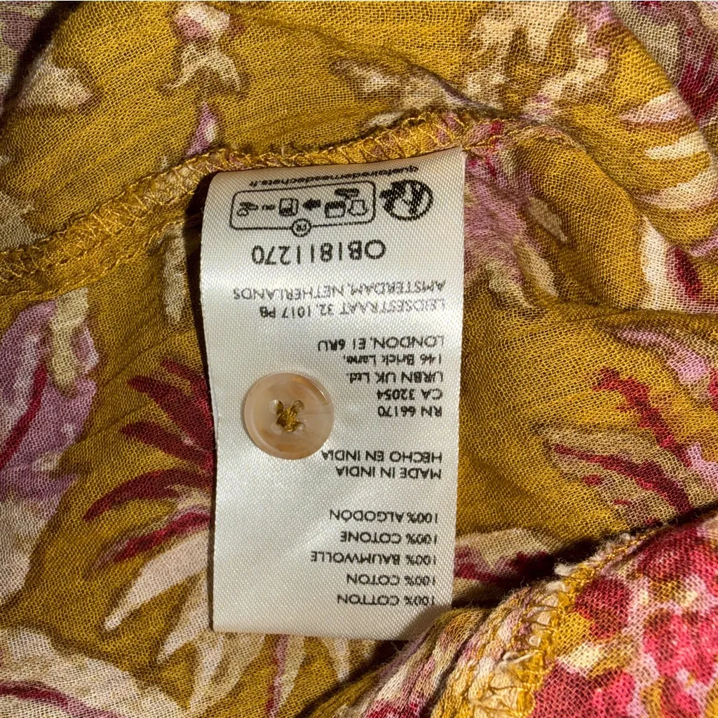 Pilcro Anthropologie Short Sleeve Batwing Buttoned Blouse Top Floral Size S/M - Image 10