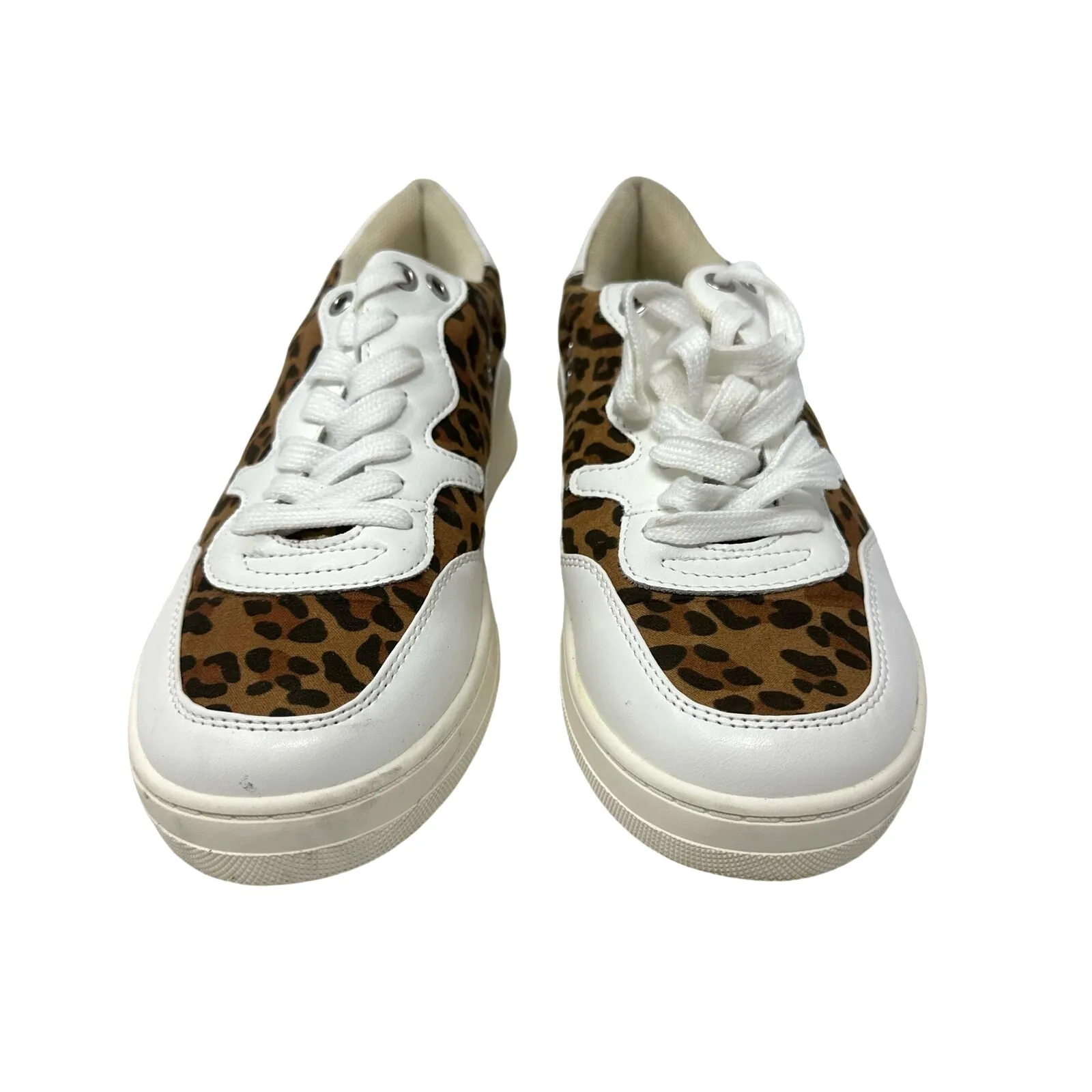Coconuts by Matisse Size 8 Sneakers White Leopard Print‎ Lace Up Casual Shoes - Image 8