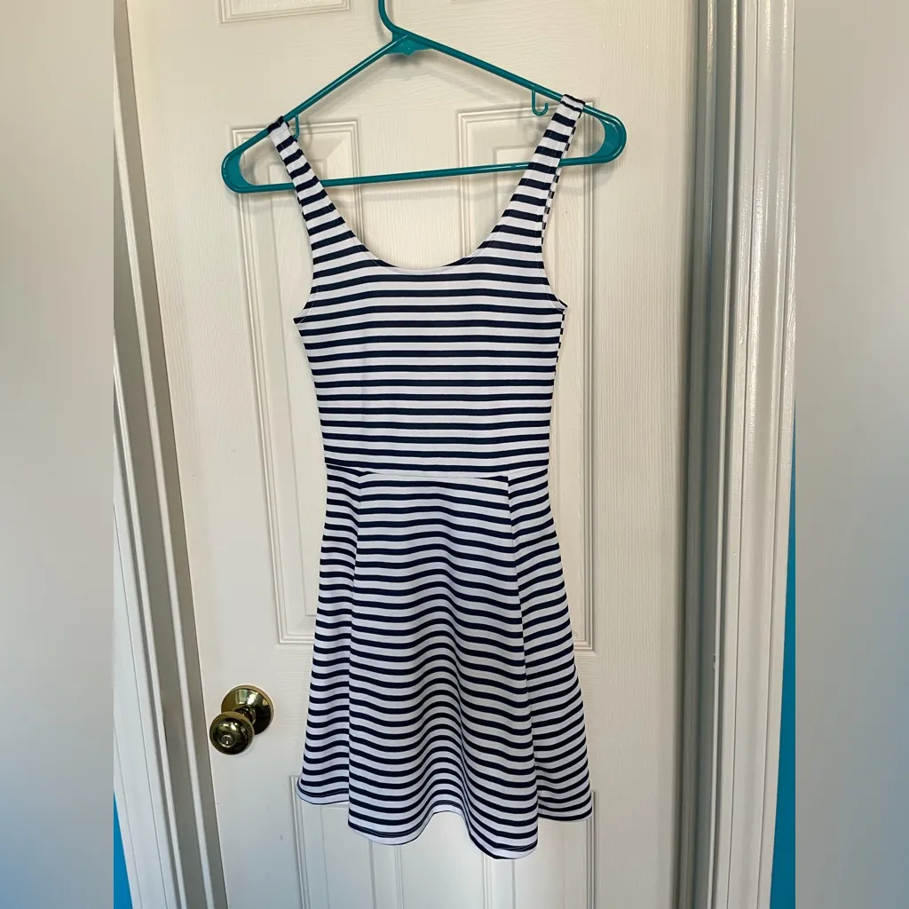 Divided Striped Skater Dress - Image 2