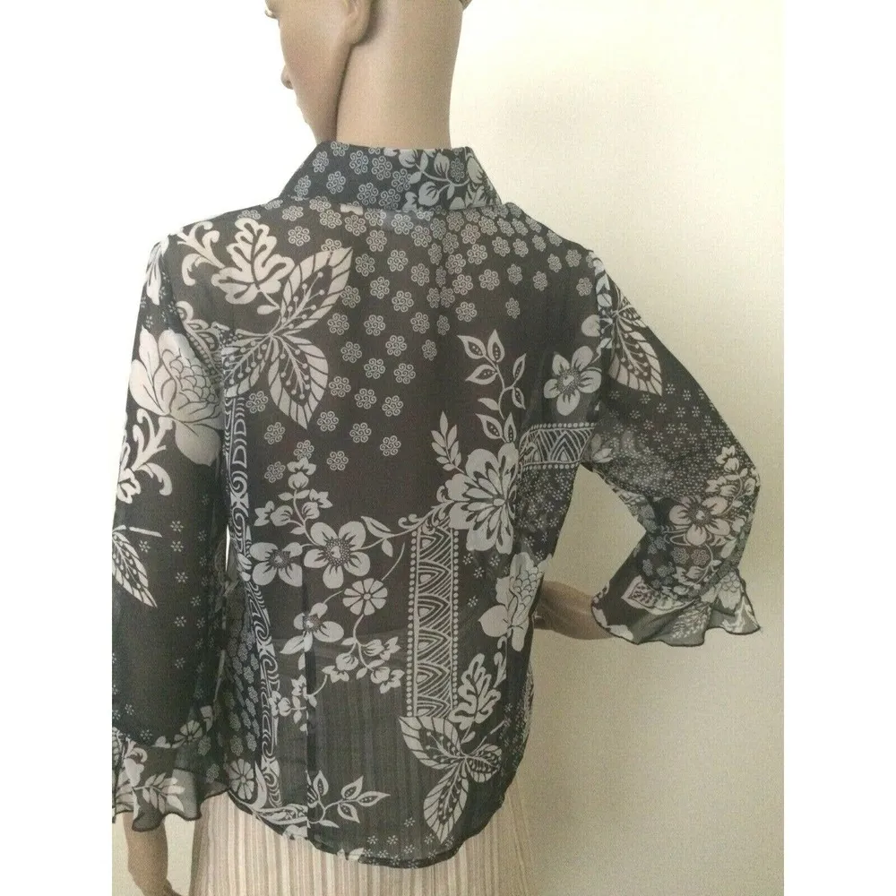 Women’s Nicola Semi Sheer Shirt Buttoned Down Sz 8 - Image 7