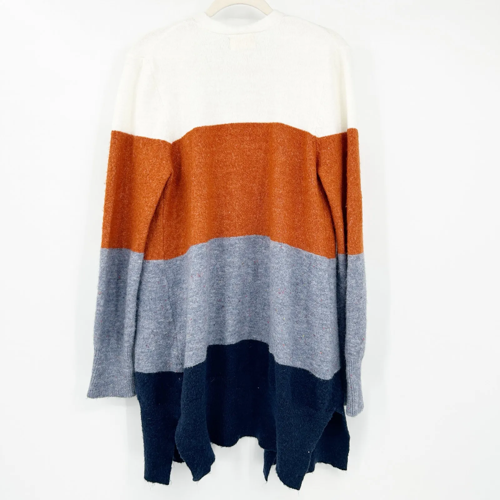 Loved + Adored Womens Fall Layer Colorblock Open Front Knit Longline Cardigan L Size L - Image 10