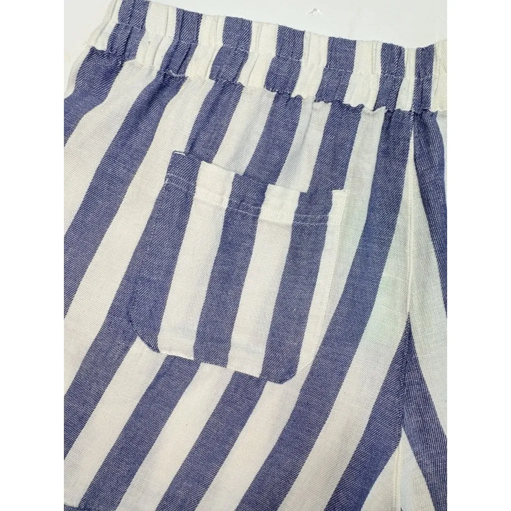 *New PACT Shorts Womens XL Blue White Striped Organic Cotton Granola Indie Boho - Image 8