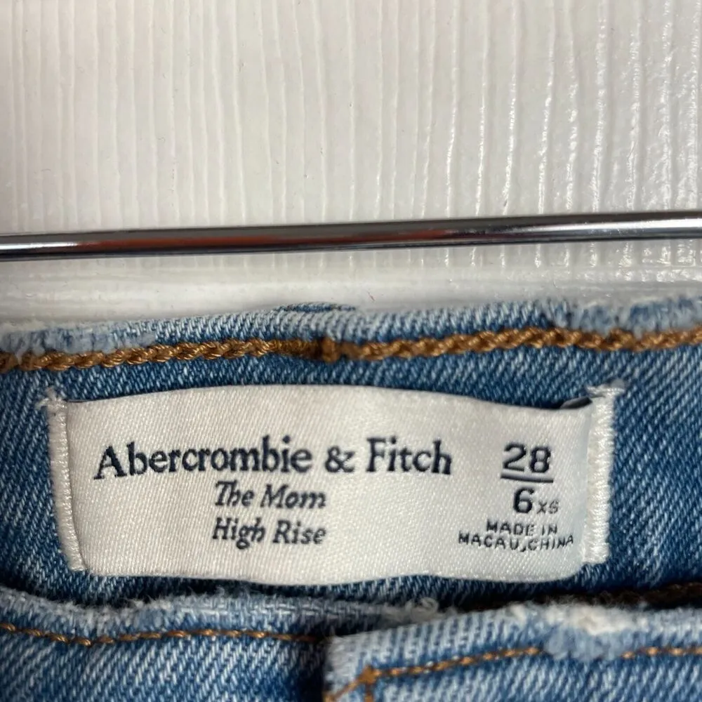 Abercrombie & Fitch The Mom High Rise Jeans Womens Size 28/6XS Blue READ - Image 3