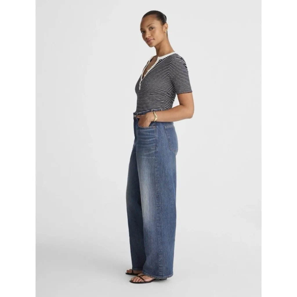 MADEWELL $148 The Curvy Perfect Vintage Wide-Leg Jeans Harvey Wash Size 25P - Image 3