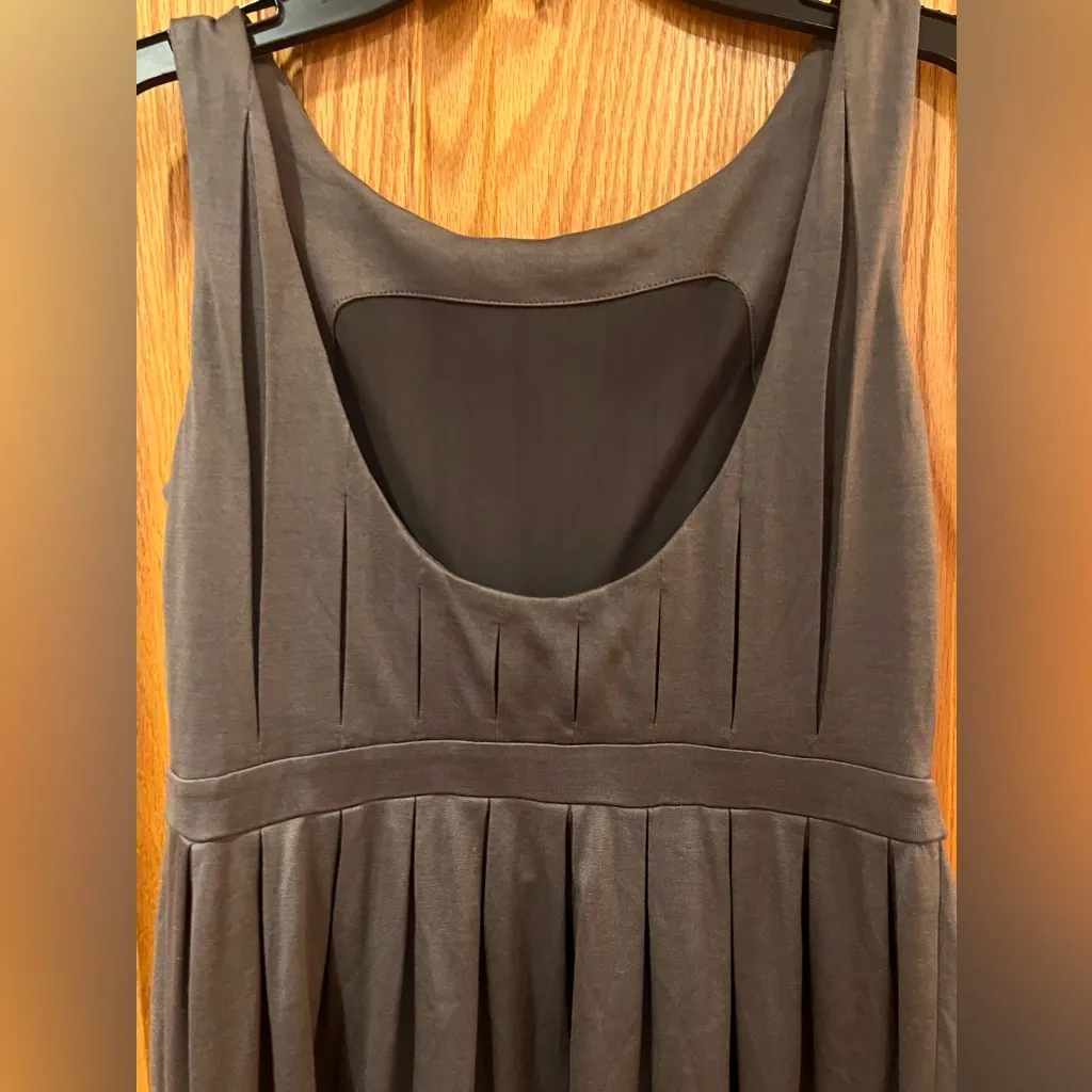 Banana Republic Kaily Silk/Cotton Pleated Sleeveless Dress in Taupe Sz XS Petite - Image 7