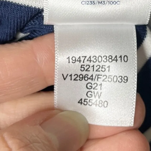 Classic Nautical Breton Stripe Henley Top Navy White Lands End Petite L - Image 6