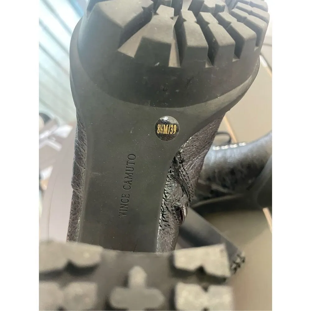 Vince Camuto Ermania Lace up Combat Bolck Platform Boots Black 8.5 - Image 13