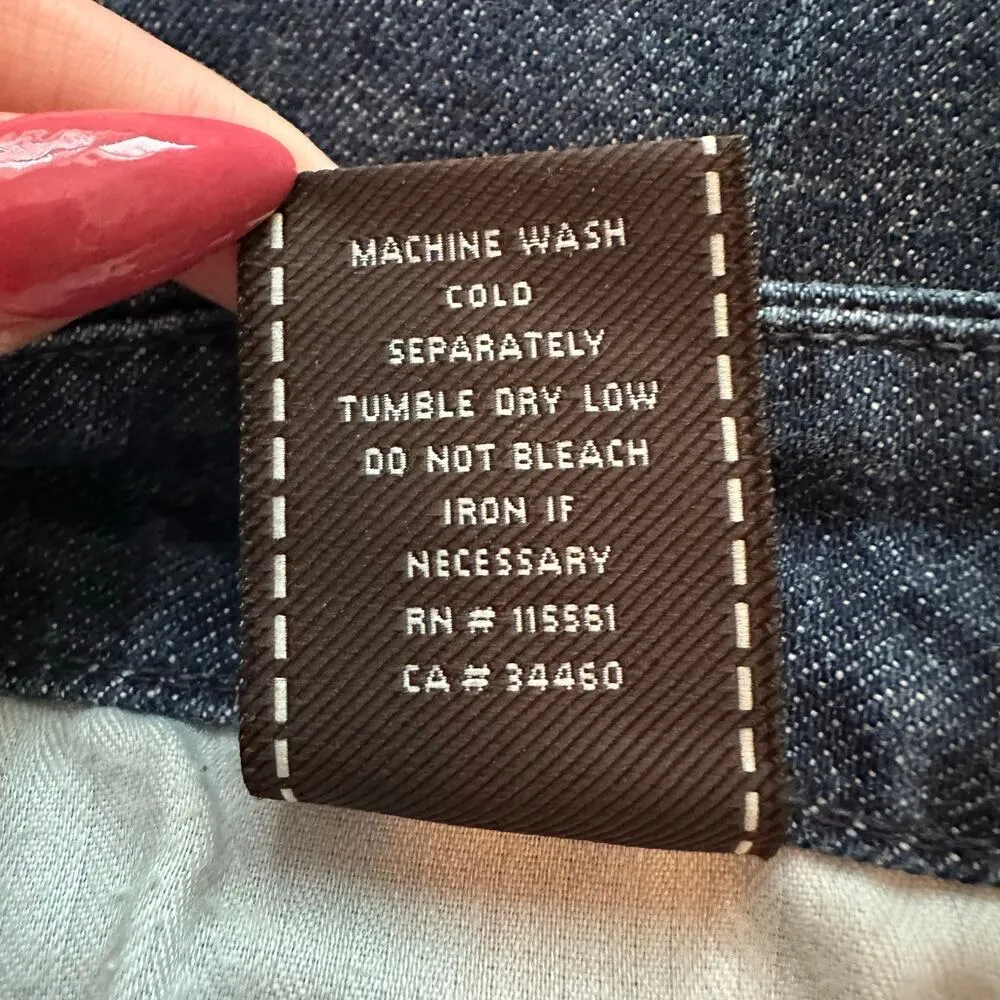 7 For All Mankind dark wash "A" pocket flip flop jeans size 27 - Image 8