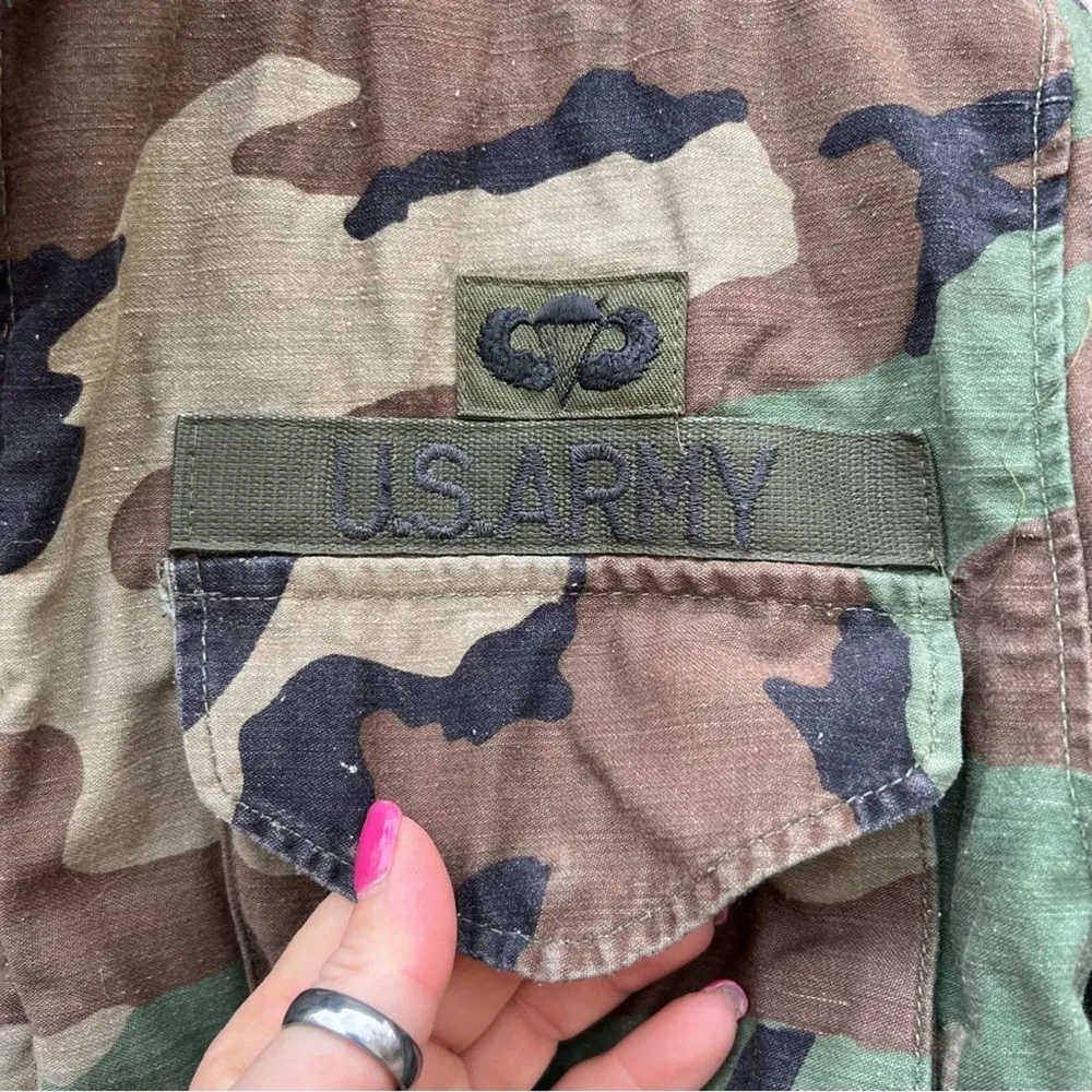Vintage Old School Camo US Army Airborne Coat Cold Weather Field Medium Short - Image 5