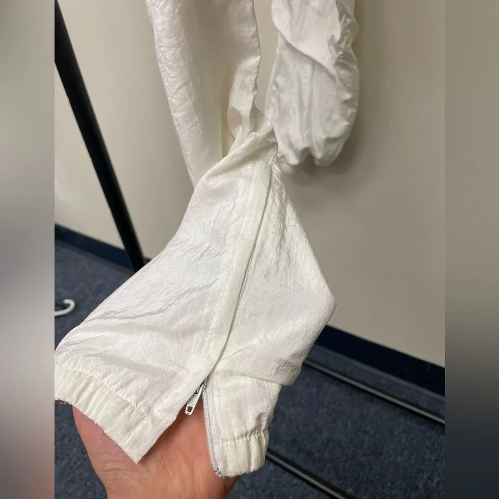 VTG Diadora Track Jogger Pants White Casual Athletic Streetwear Athleisure SZ S - Image 3