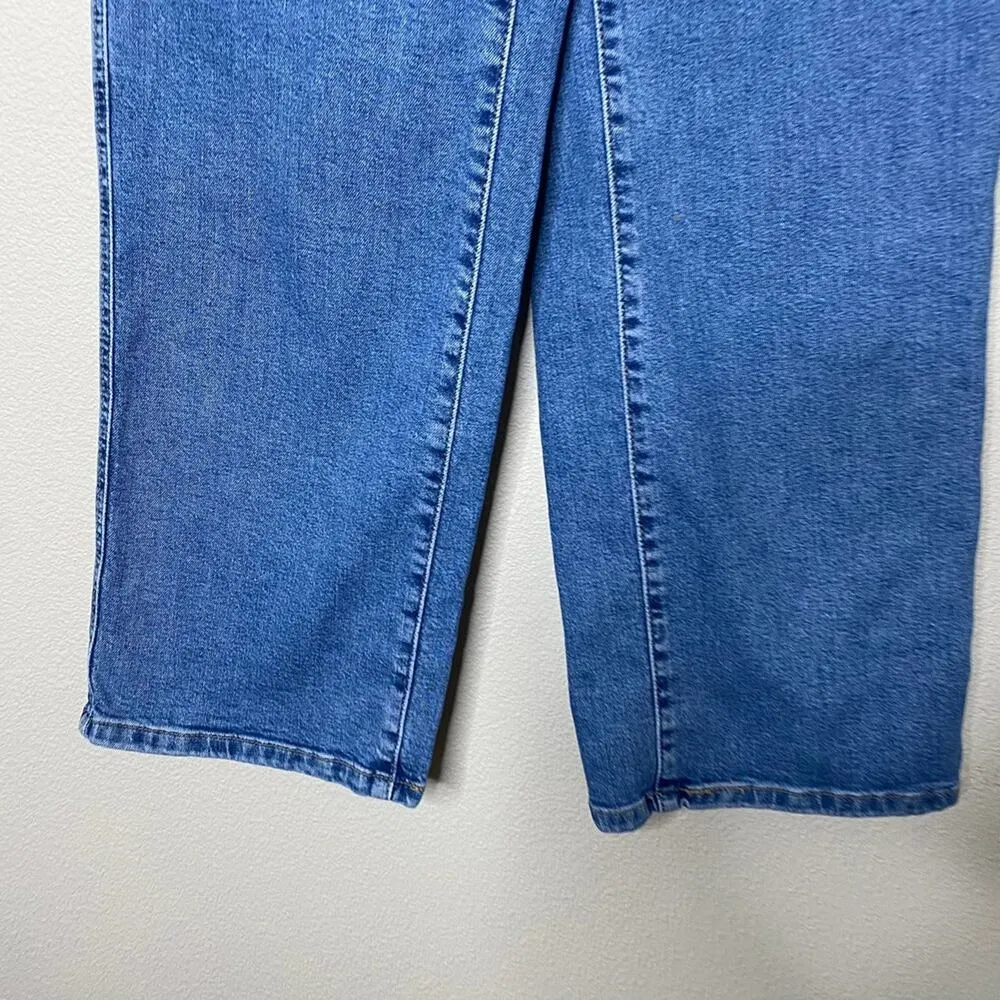 Levi's Mile High Cropped Wide Leg High Rise Denim Jeans Button Fly Size 24 - Image 5