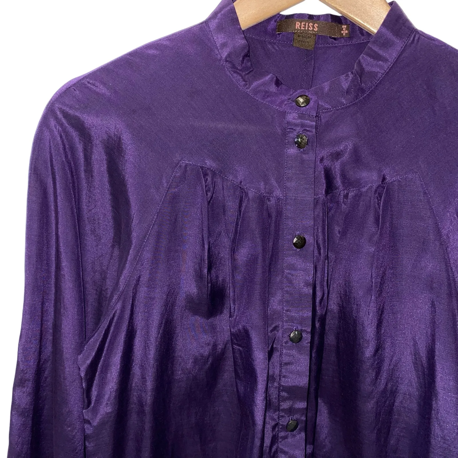 Reiss Silk Blend Button Down Blouse Top - Image 2