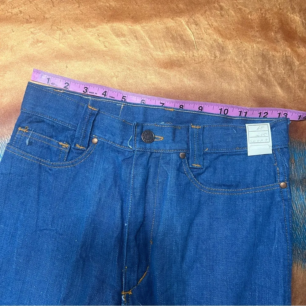 VTG Bell  Bottoms Denim Faded Glory U S On Butt Jeans 29” 9 Jrs 70s Style - Image 11