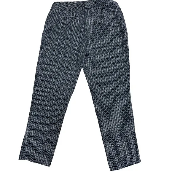 Roz and Ali‎ Women's Navy & White Diamond Print Ankle Length Pants Size 6P - Image 3