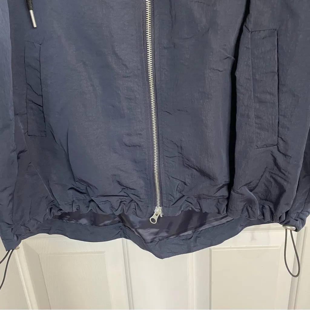 The Frankie Shop Navy Blue & Burgundy Windbreaker Jacket preppy all weather - Image 5